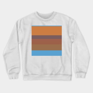 A fascinating harmony of Faded Blue, Dirt, Dark Taupe, Earth and Dull Orange stripes. Crewneck Sweatshirt